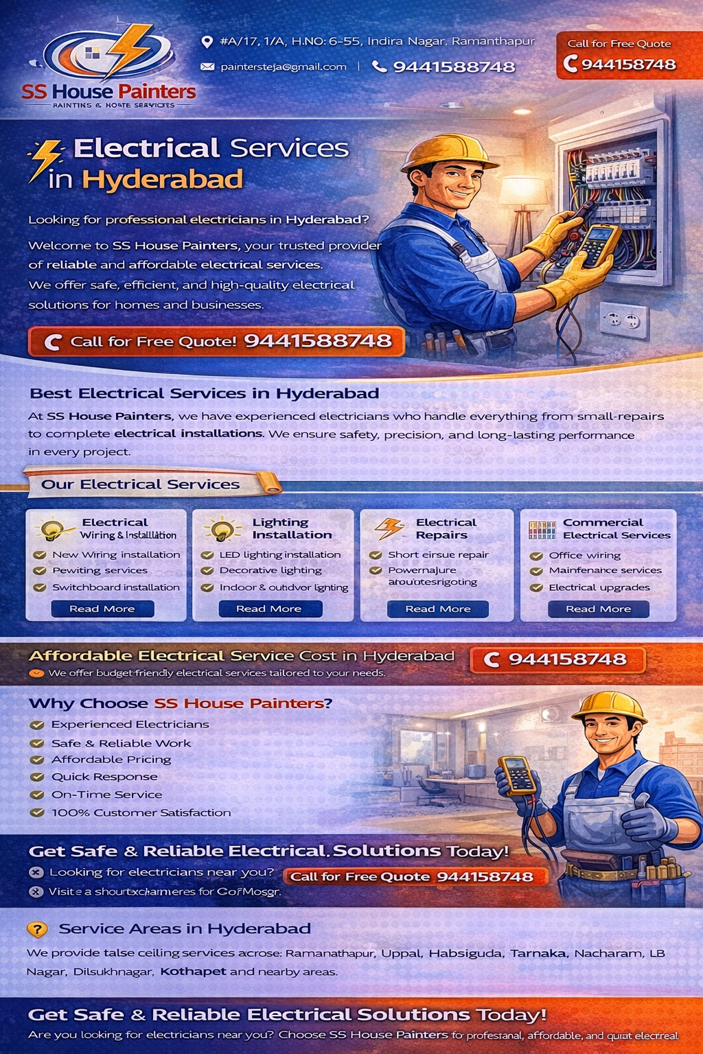 Electrical Services in Hyderabad | SS House Painters