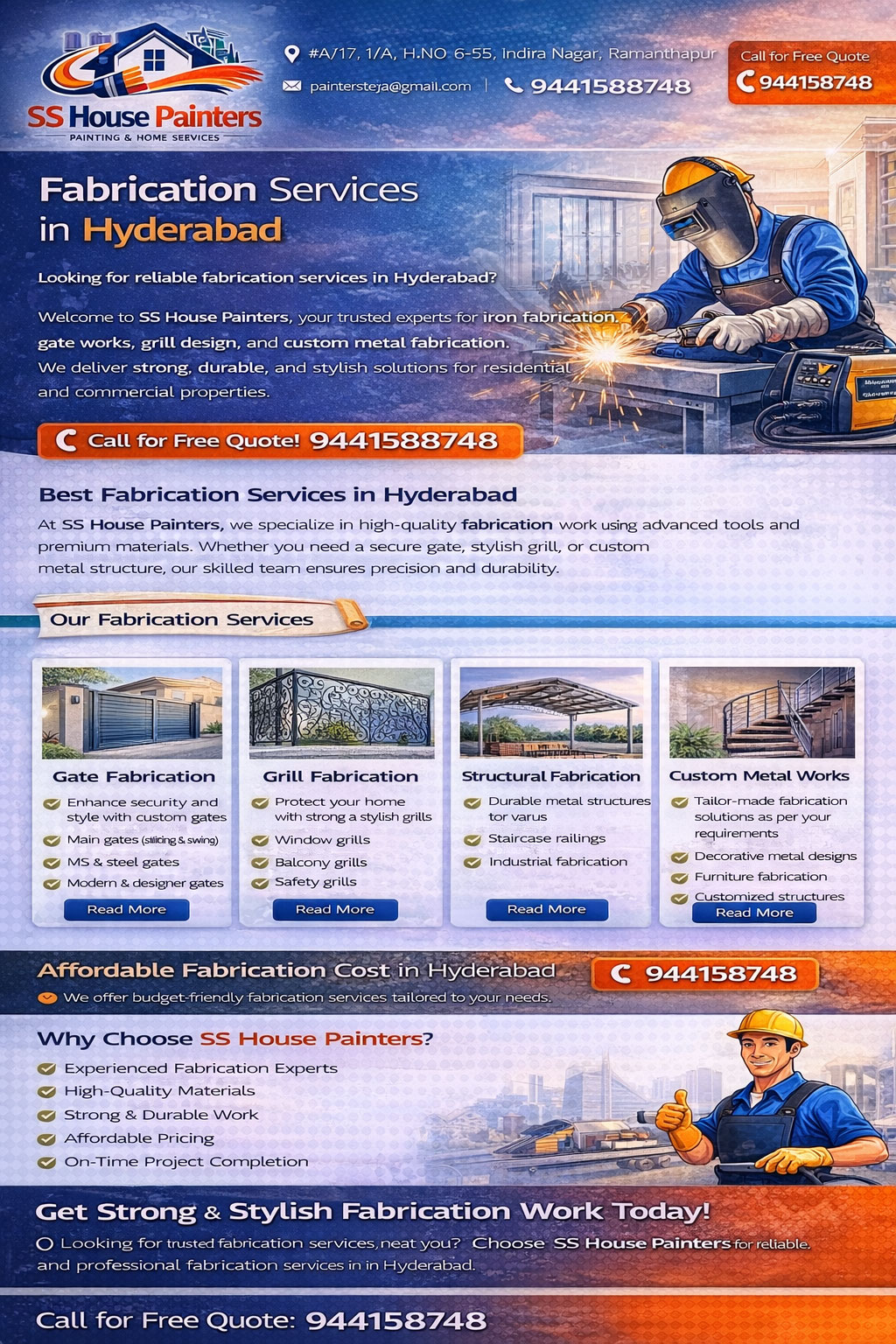 Fabrication Services in Hyderabad | SS House Painters