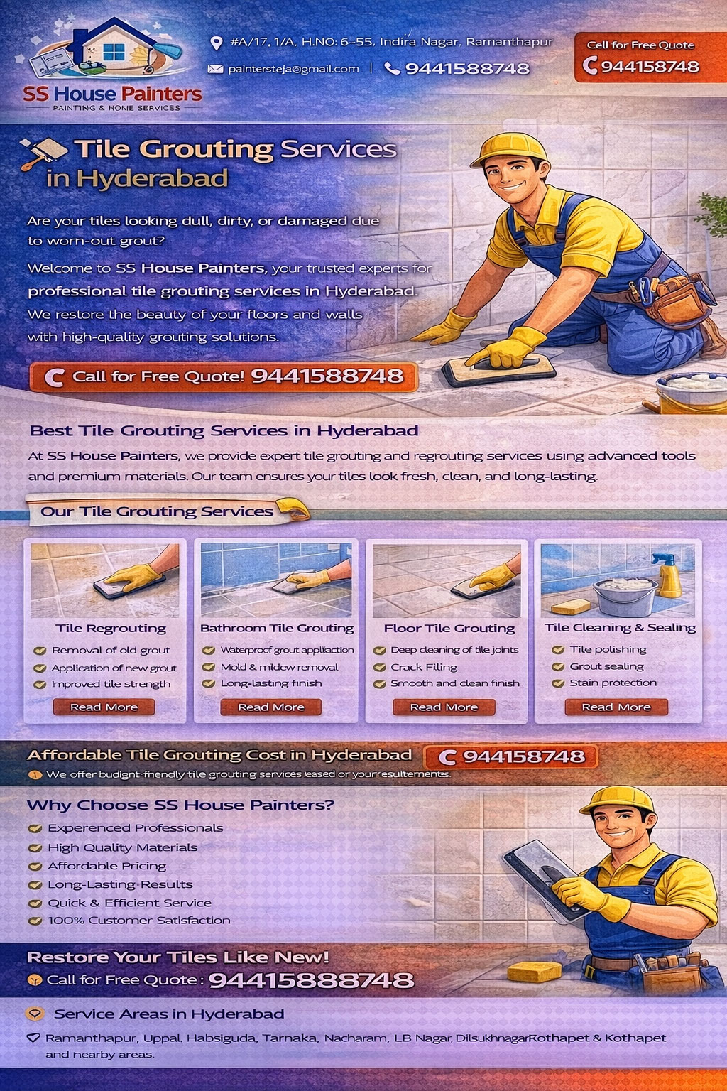 Tile Grouting Services in Hyderabad | SS House Painters